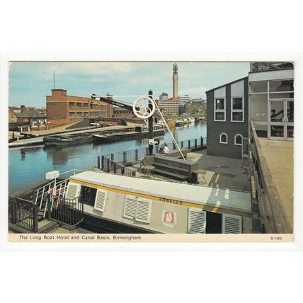 The Long Boat Hotel and Canal Basin Birmingham Postcard