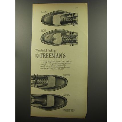 1953 Freeman's Shoes Advertisement - Wonderful feeling Freeman's