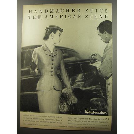 1953 Handmacher Suit Ad - Handmacher suits The American Scene