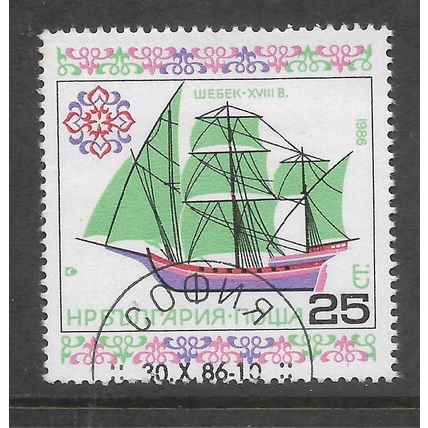 BULGARIA 1986 HISTORICAL SHIPS 25s XEBEC SG 3374 FINE USED#5