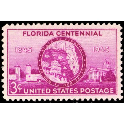 Florida Centennial One PACK OF TEN 3 Cent Postage Stamps Scott 927
