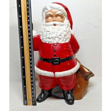 Unique 1973 Duncan Ceramic Waving Santa Christmas Planter Candy Holder Vintage