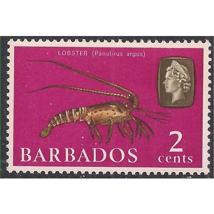 Barbados 1965 QE2 2ct Lobster MM SG 323 ( L865 )