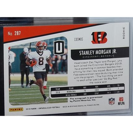 2019 Panini Unparalleled STANLEY MORGAN JR (Bengals) Cosmos RC Autograph #287