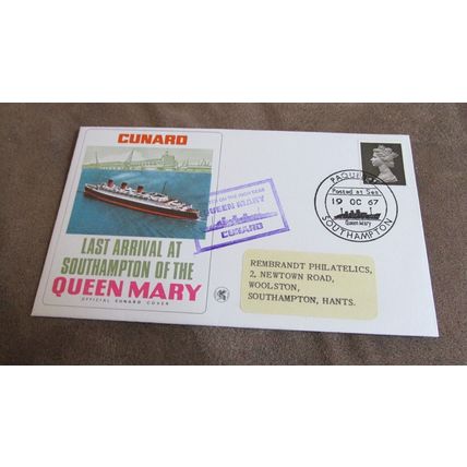 1967 GB Wessex Cover - Cunard Queen Mary Ocean Liner, Last arrival @ Southampton