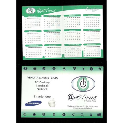 Calendarietto Pubblicitario 2017 - Antivirus ( Avellino )