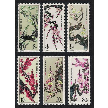 China Mei Flowers paintings 6v 1985 MNH SG#3377-3382 MI#2000-2005 Sc#1974-1979