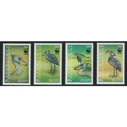 Central African Rep. WWF Birds Shoebill 4v 1999 MNH MI#2211-2214 Sc#1239 a-d