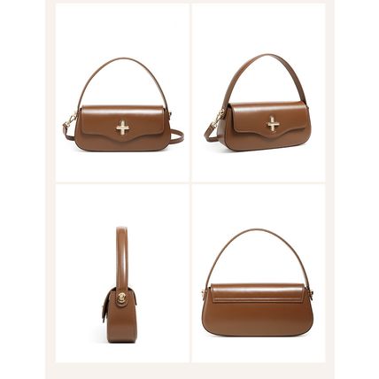 Genuine Leather Women Top Handle Shoulder Purses and Handbags Brown