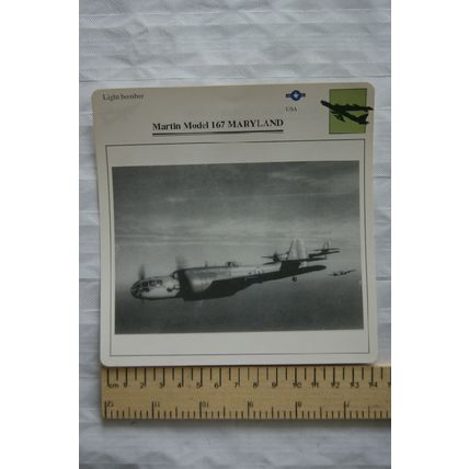 Martin Model 167 Maryland - USA - Light Bomber - Collectors Club Card