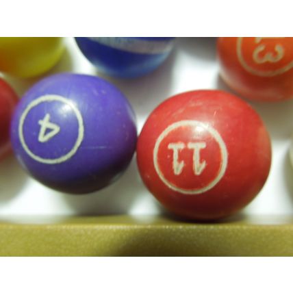 Vintage 1972 Milton Bradley Pivot Pool Tabletop Pieces 11 balls & rack