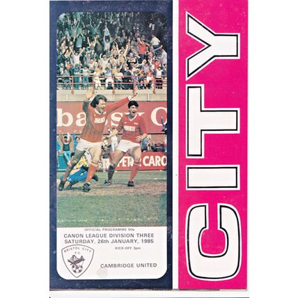 BRISTOL CITY v CAMBRIDGE UTD CANON LEAGUE DIVISION THREE 1984/85