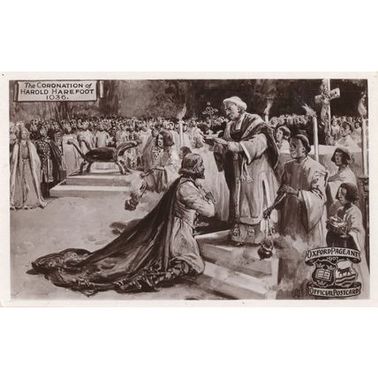 Coronation Of Harold Harefoot Oxford Pageant Real Photo Postcard