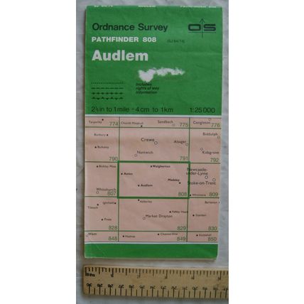 1987 OS Pathfinder map Sheet 808 SJ 64/74 Audlem