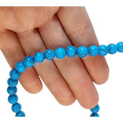 8mm Turquoise Beads Jewellery Making 50 Beads on a 16" String Blue NB11