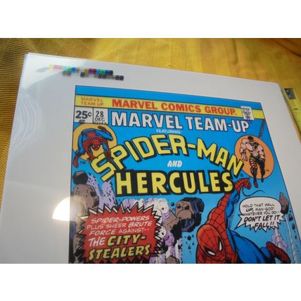 MARVEL TEAM-UP # 28 COVER! Post-Production Art - Spider-Man & Hercules! 1974!