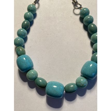 Turquoise and Magnesite Beaded Necklace #3334-18"