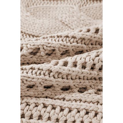 Smoke Gray Hollow-out Cable Knit Cropped Sweater