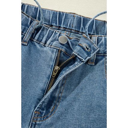 Dusk Blue Medium Wash Super Wide Leg Denim Pants