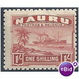 Nauru 1924 SG36A 1s Brown-Lake Mounted.Mint.