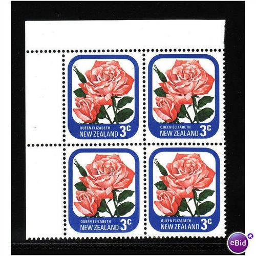 New Zealand 1979 sg1088 3c Queen Elizabeth Rose block 4 u/m mint