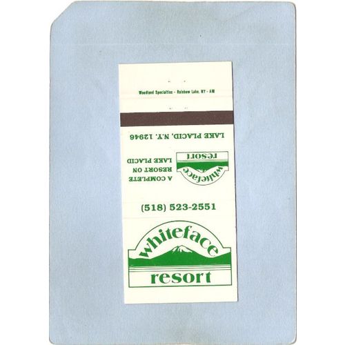 New York Lake Placid Matchcover Whiteface Resort ny_box5~1655