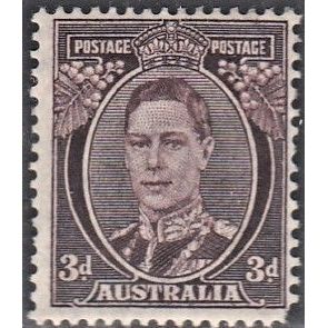 AUSTRALIA, 1942 3d GVI p15 x 14, SG 187 (Scott #183A), mint hinged