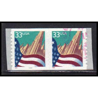 Used 3281c 33c U.S. Flag Over City Very Fine CNP Left 3433 PA2085