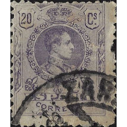 SPAIN, King Alfonso XIII, violet 1920, 20c