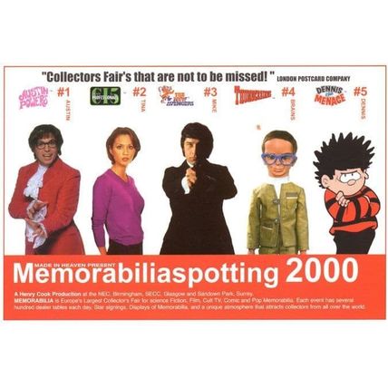 New Avengers Beano Thunderbirds Austin Powers 2000 Advertising Postcard