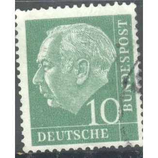 Germany 1954 - 10pfg green - Professor Dr. Th. Heuss - used 5