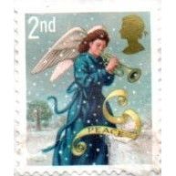 2007 Christmas (2) 2nd Value. Angel Playing Trumpet. (Peace). Fine Used On Piece