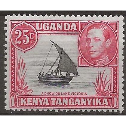 KUT 1952 SG140 25c Black & Carmine-Red Mounted Mint .