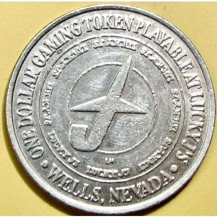 Lucky J's. $1 Casino Token. Wells, NV. T18.