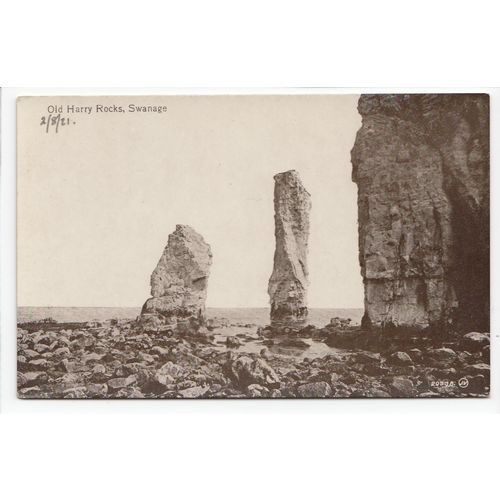 Old Harry Rocks Swanage Postcard RP Dorset 20338