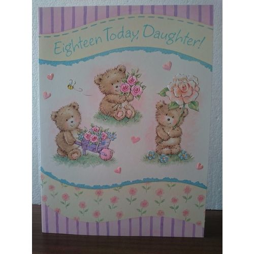 Eighteen Today,, Daughter! - Large Glitter Card 29cm x 21.5cm approx