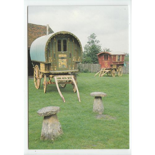 Gypsy Romany Waggons Built by Bill Wright Postcard CK73