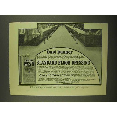 1908 Standard Floor Dressing Ad - Dust Danger