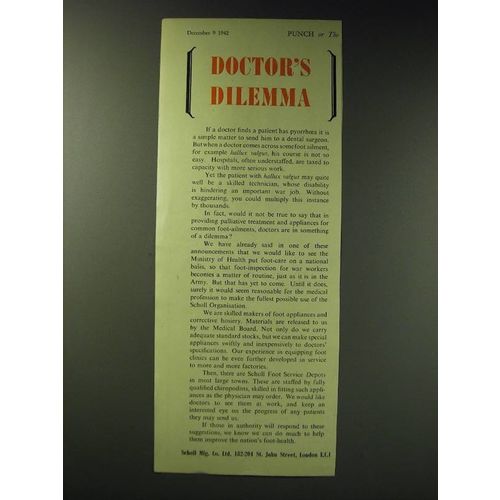 1942 Scholl Mfg. Ad - Doctor's Dilemma