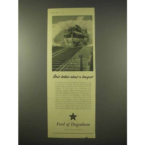 1954 Ford Car Ad - Don't Bother About a Banquet