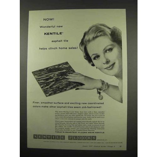 1957 Kentile Asphalt Tile Ad - Helps Clinch Home Sales
