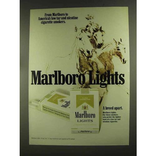 1972 Marlboro Lights Cigarettes Ad - America's Low Tar