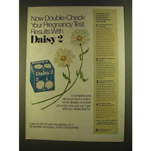 1980 Daisy 2 Pregnancy Test Ad - Double-Check
