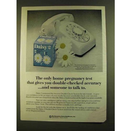 1980 Daisy 2 Pregnancy Test Ad - Accuracy