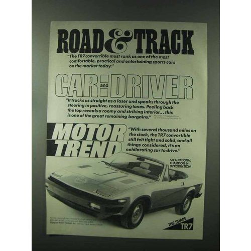 1980 Triumph TR7 Convertible Ad - Road & Track