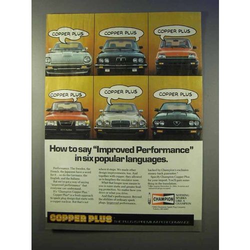 1984 Champion Copper Plus Spark Plugs Ad - Improved