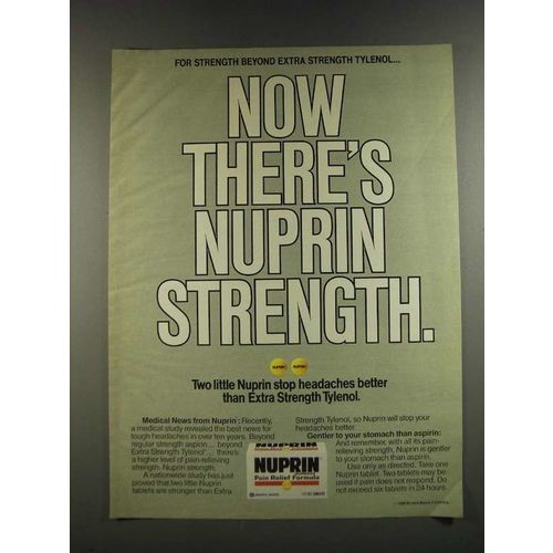 1986 Bristol-Myers Nuprin Medicine Ad - Now There's Nuprin Strength