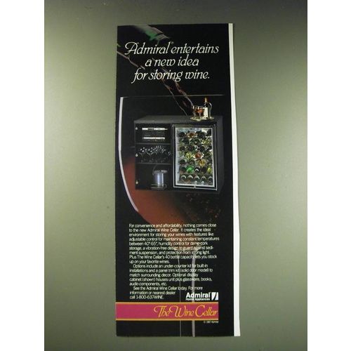 1987 Admiral Wine Cellar Ad - Admiral entertains a new idea for storing wine