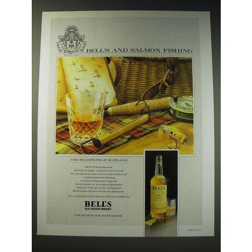 1987 Bell's Scotch Ad - Bell's and salmon fishing