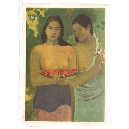 WOMEN WITH MANGOES. painting. by Paul Gauguin unused postcard =
